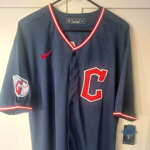 Jose Ramirez Cleveland Indians Navy Stiched Jersey. Ships Same Day!